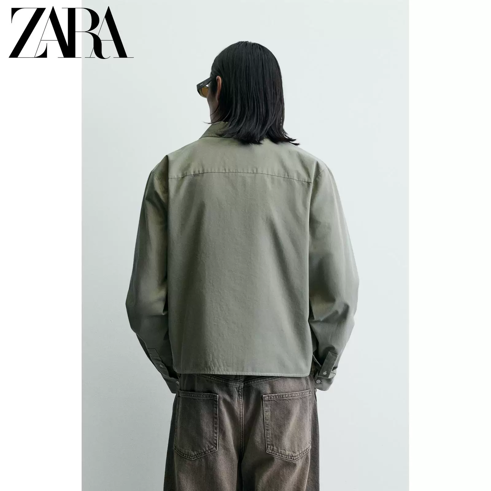 ZARA 2026 весенне-летние новинки Мужская куртка-рубашка с молнией из хлопка, короткий рукав, длинный рукав, артикул 4209400 500
