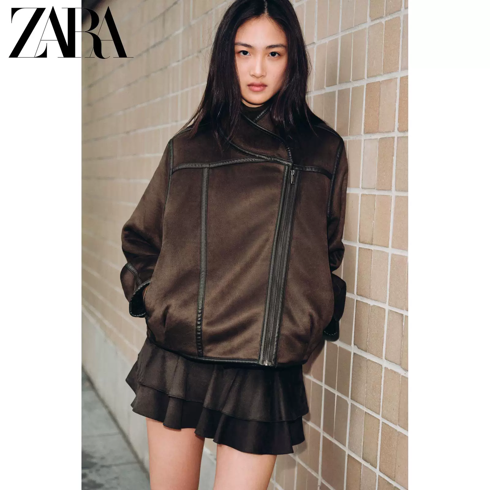 Женская reversibly длинная рукав куртка ZW серии 2025 зимние новые продукты ZARA 3548264 716