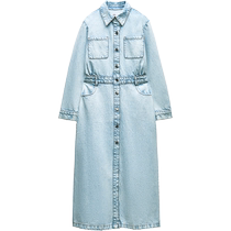ZARA new womens dress Z1975 denim fan bagpipe dress 0108044406