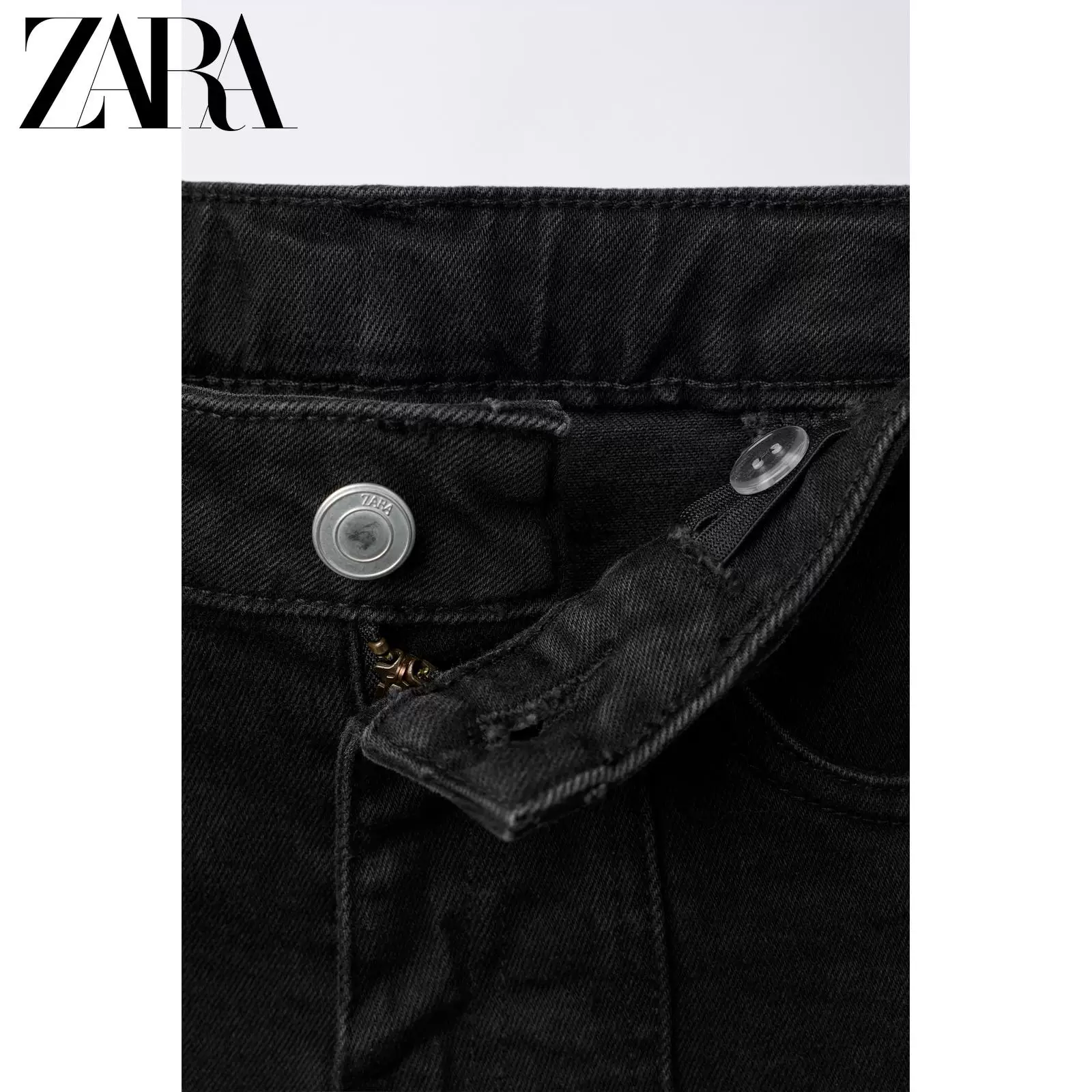 Специальное предложение ZARA: детская одежда, девочки, ребристые расклешенные джинсы-классика 4676601 800