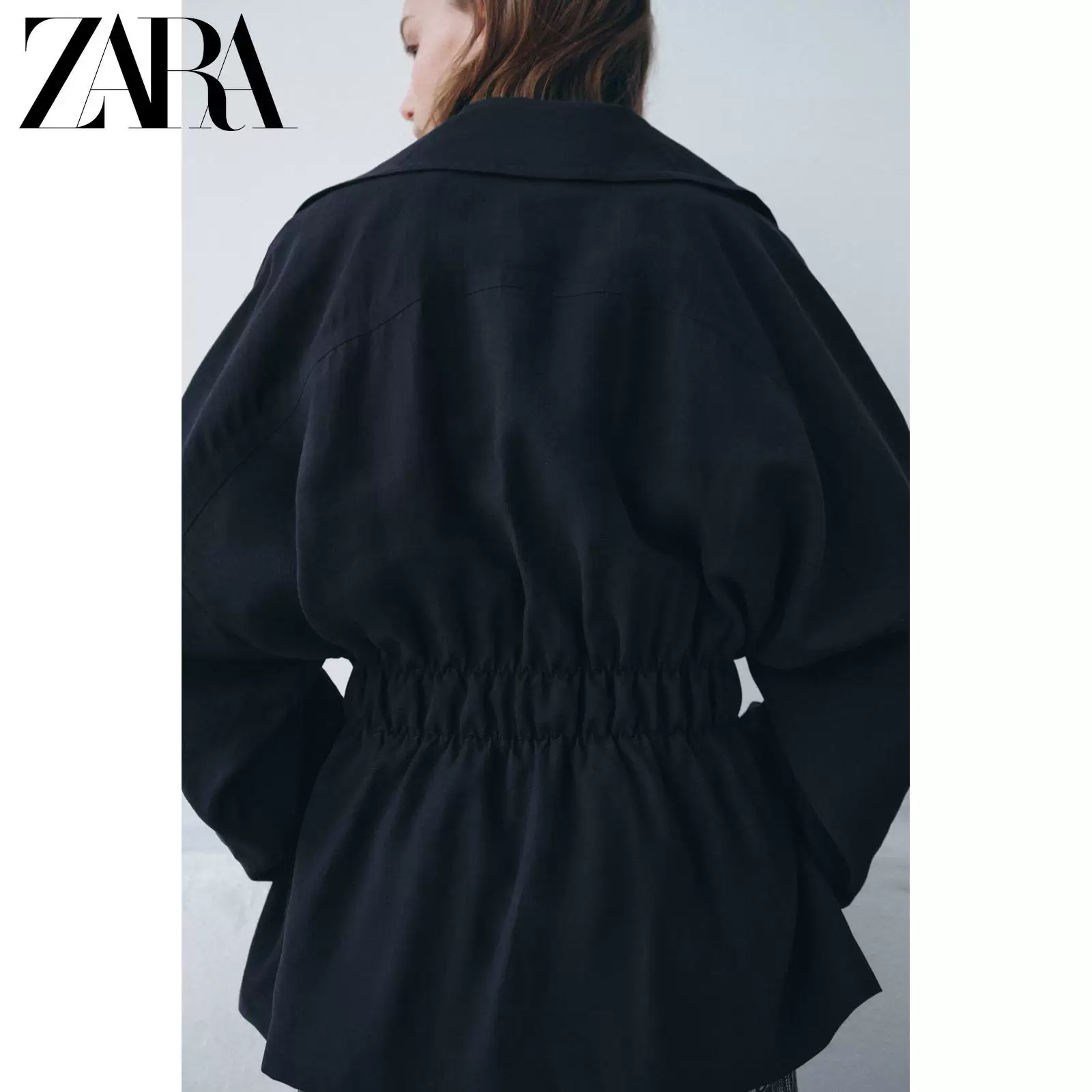 ЖЕНСКАЯ куртка-ветровка длинный рукав с лацканом и Draped(ZARA) 6136045 401