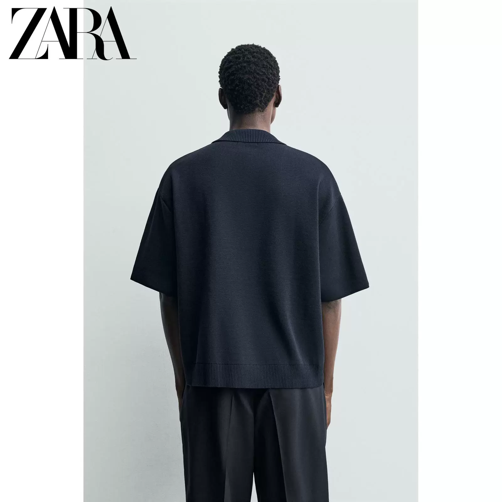 Поло с коротким рукавом и молнией, летнее, короткая связанная ткань от ZARA
