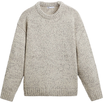 ZARA24 Spring New Pint Mens Clothing Beige Textured Knitwear Commuter Long Sleeve Sweater 2893403710