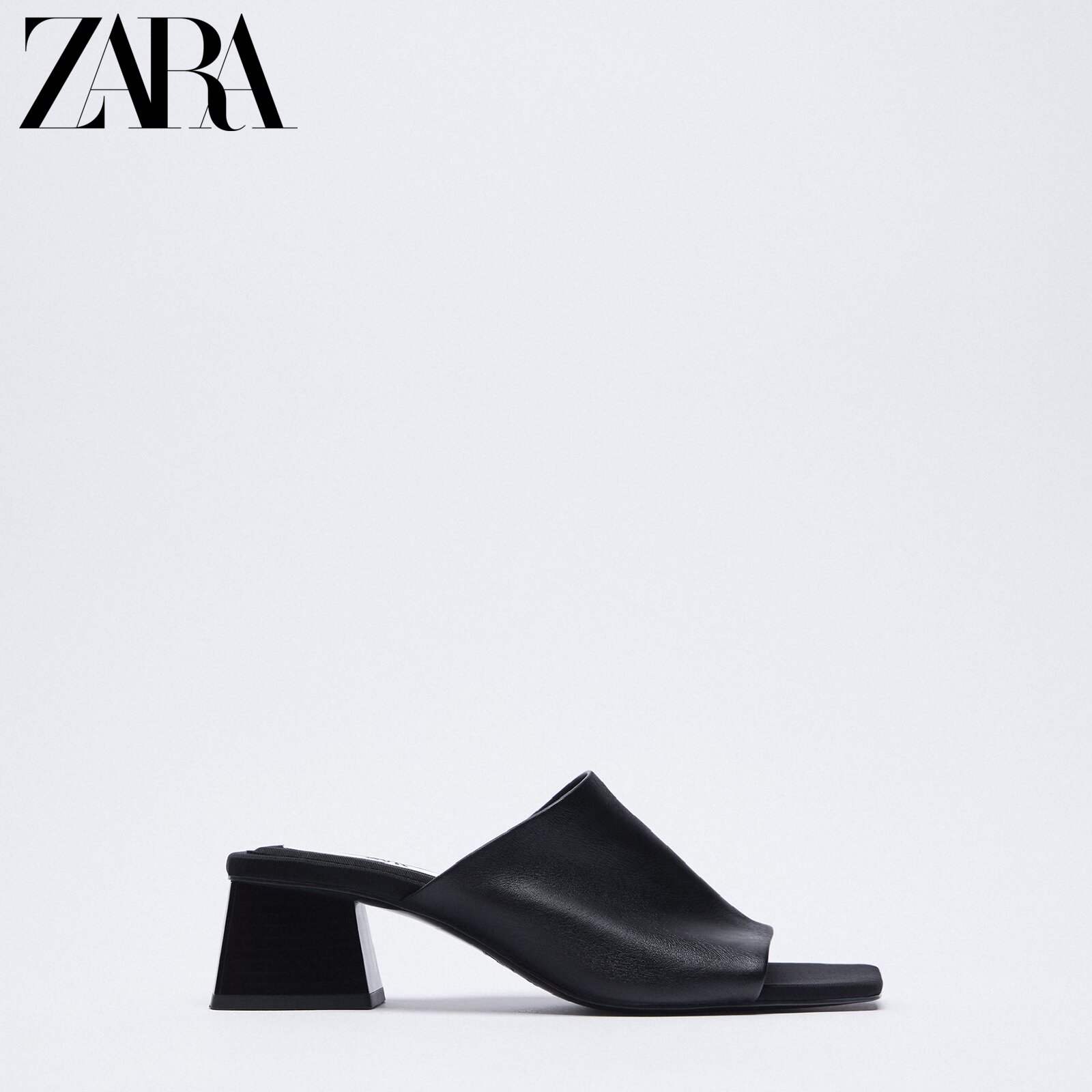 ZARA spring new products TRF women shoes black cow leather high heel sandals 3308810040