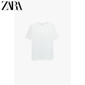 ZARA 夏季新款男装 纯棉不规则领口短袖 T 恤 06462300251