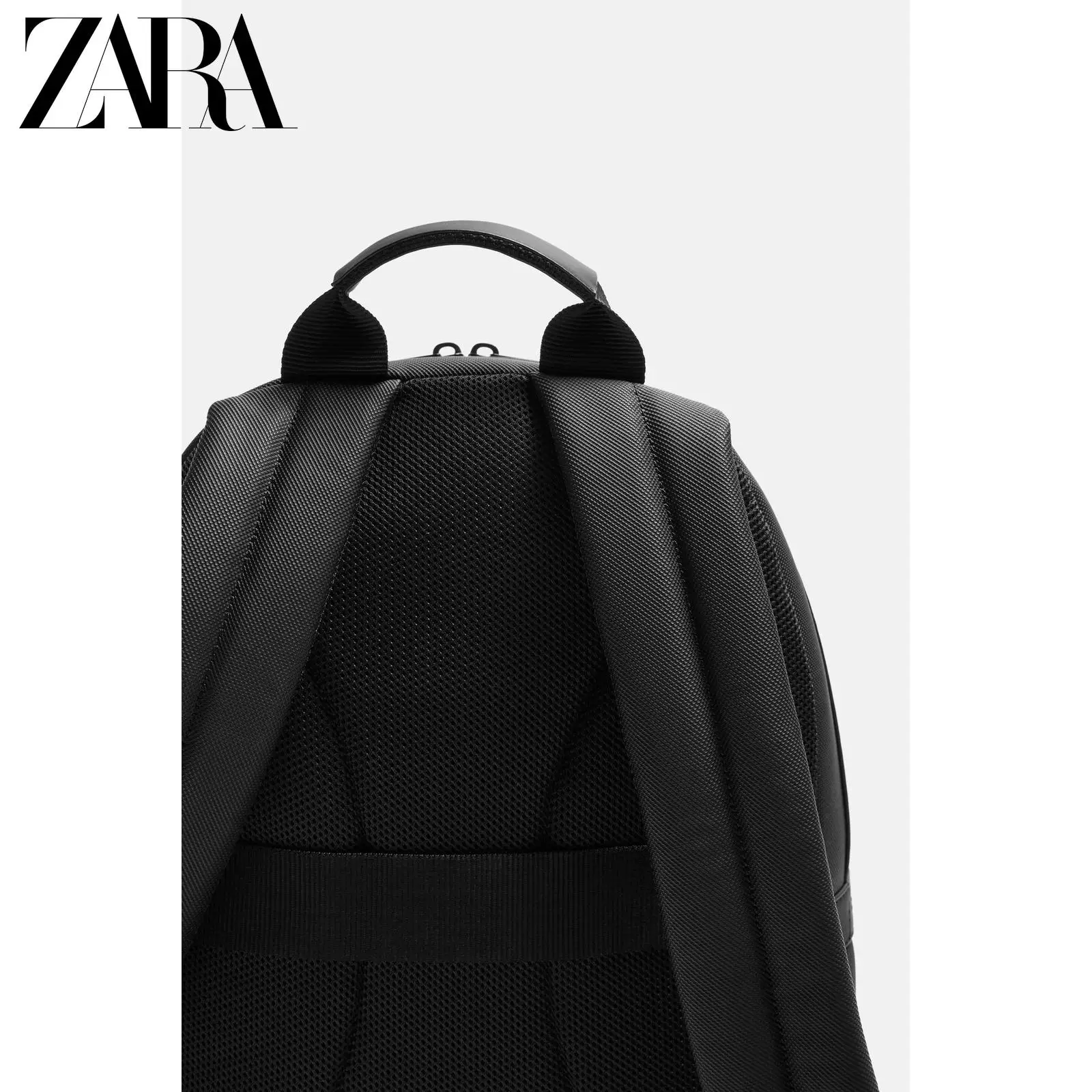 ZARA 2025 Summer New Products Men's Bag Black Laminated Outer Backpack 3206620 800