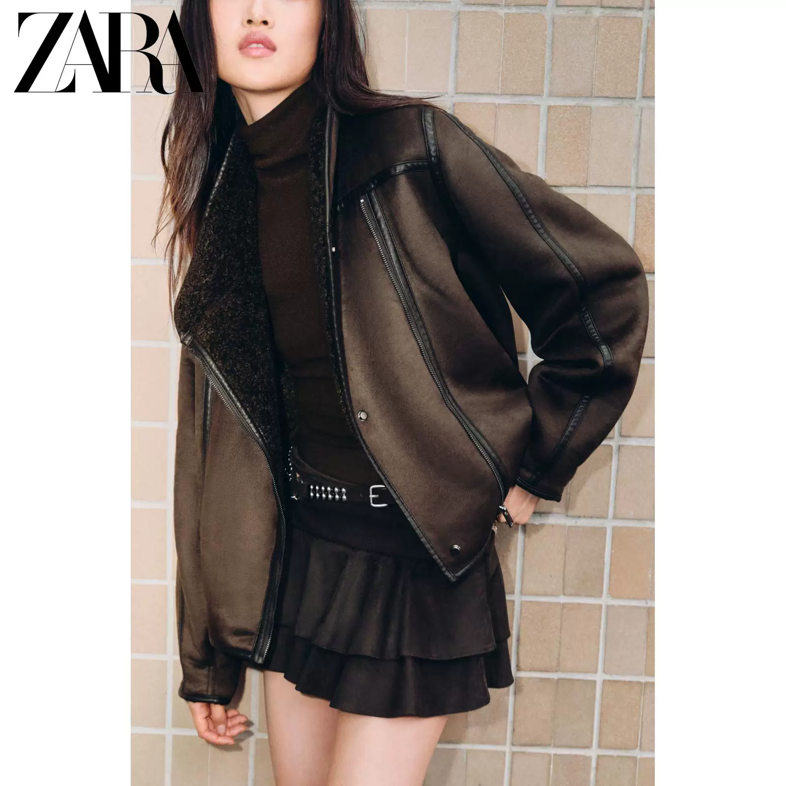 Женская reversibly длинная рукав куртка ZW серии 2025 зимние новые продукты ZARA 3548264 716