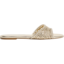 ZARA new summer product womens shoes gold metal braided flat outer sandals 3625410 091