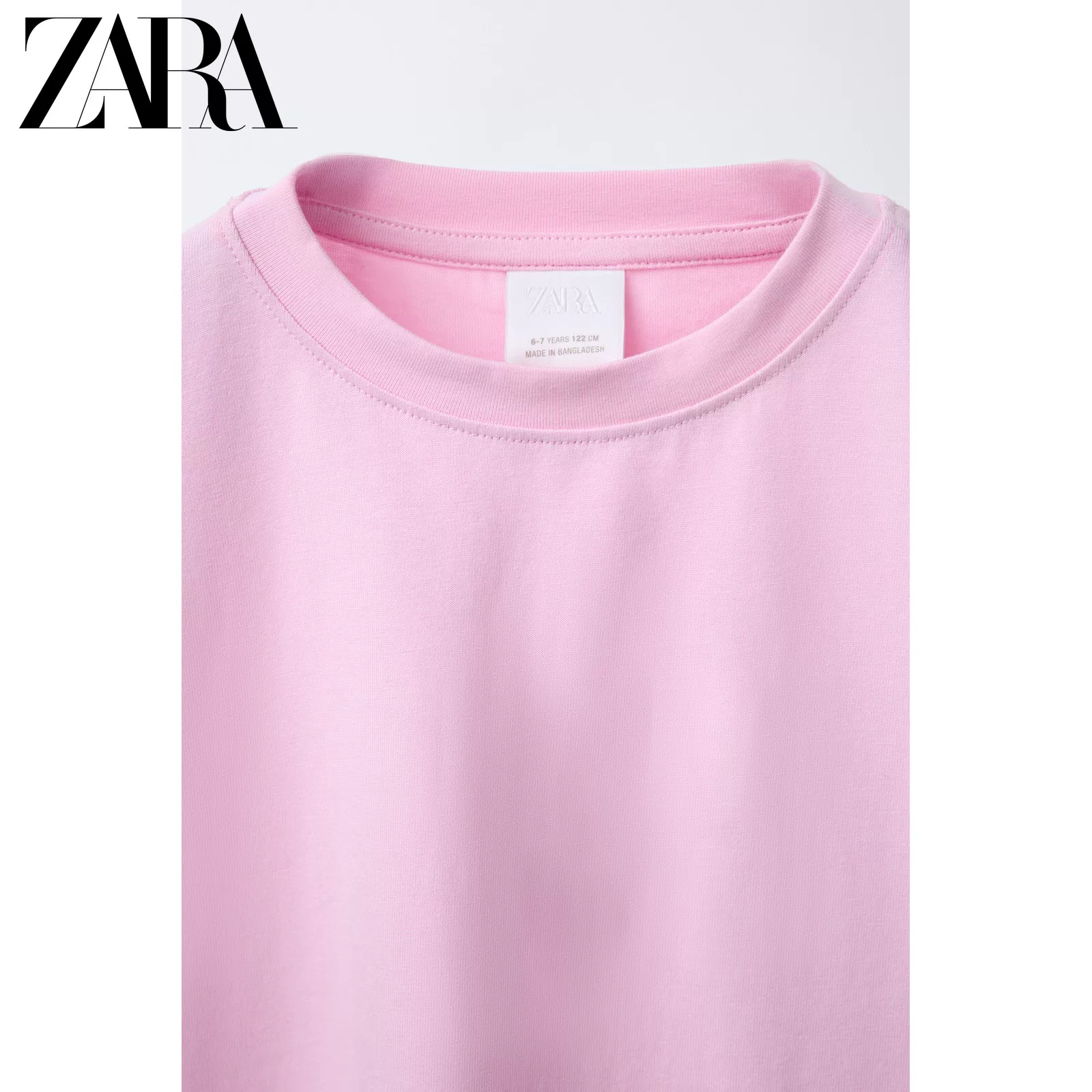 ZARA 2026 Весна и Лето Новинки Детская одежда Девочки Базовые Простое круглое горло Короткий рукав Футболка 0895602 620