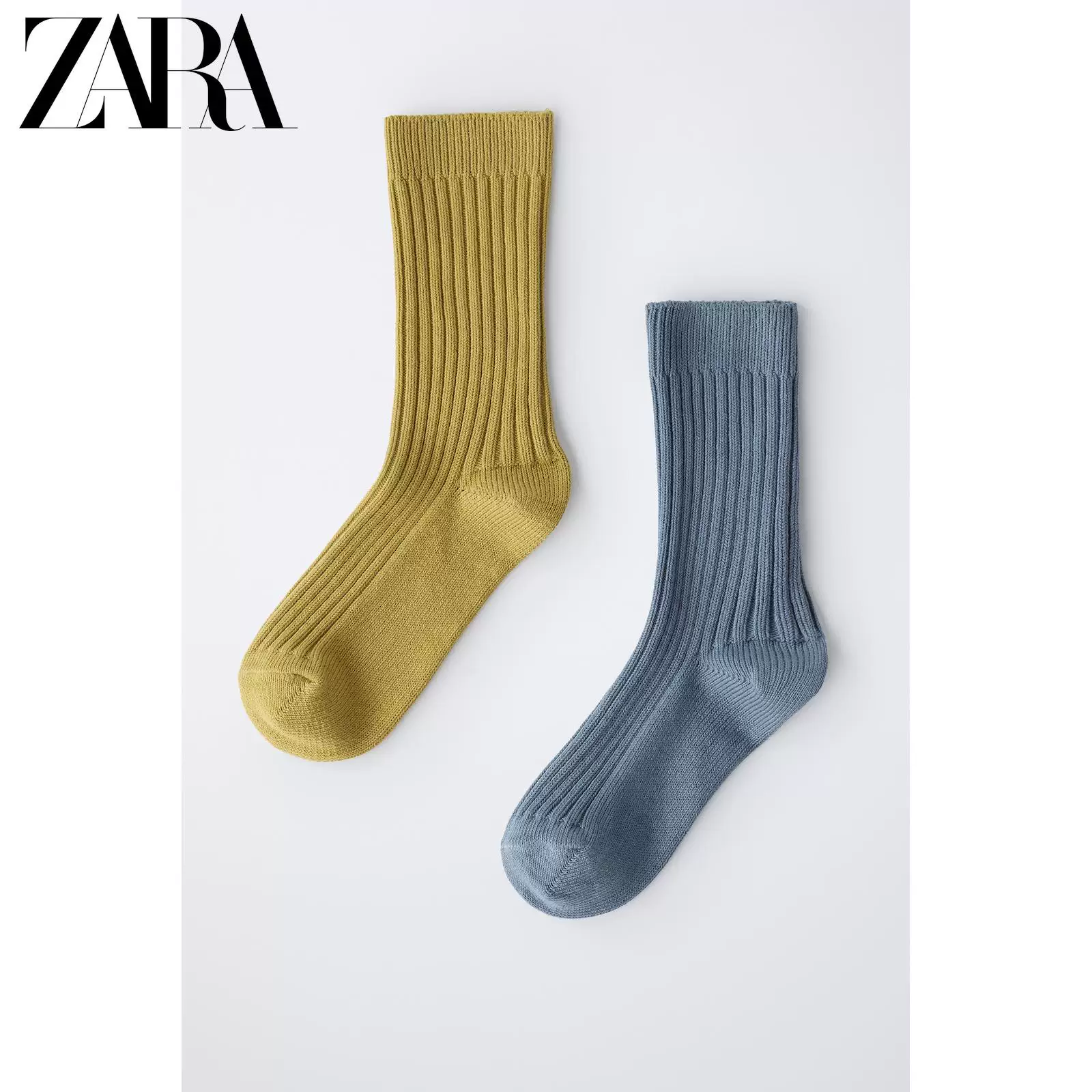 ZARA 2026 весна-лето новые товары детская одежда две пары простых ребристых удобных носков 6068650 200