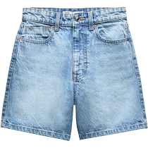ZARA new summer product womens clothing Z1975 high waist loose comfortable fit denim shorts 7147036 427