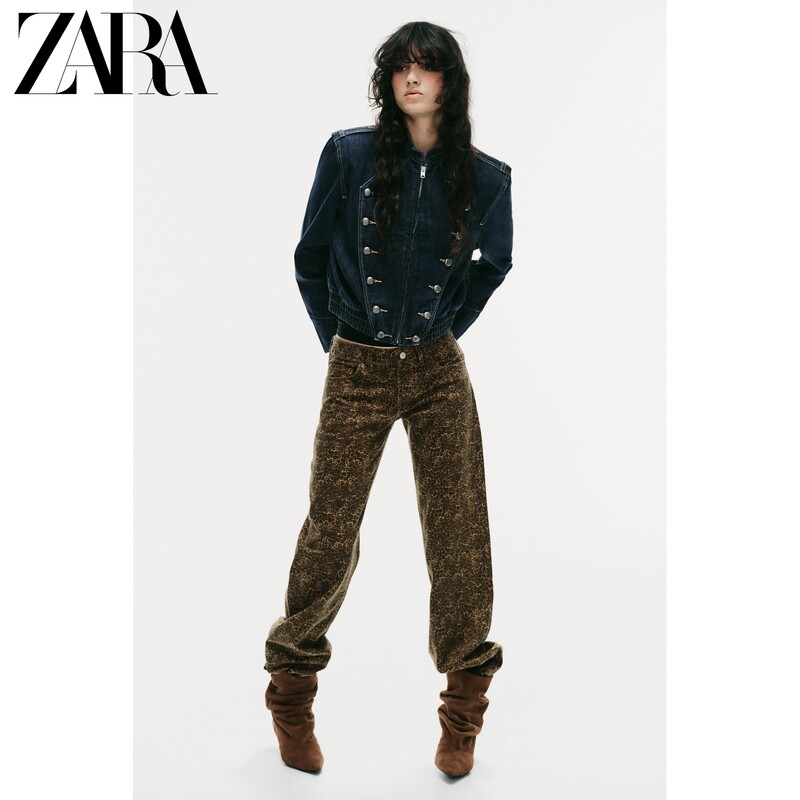 Zara2026 Autumn New Products Trf Women's Long Sleeve Round Neck Napoleon Denim Jacket 0695272 443 Zara2026 Autumn New Products Trf Women's Long Sleeve Round Neck Napoleon Denim Jacket 0695272 443