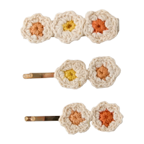 ZARA new summer products childrens clothing girls crocheted flower hairpin and two-piece hairpin set 7243642 712