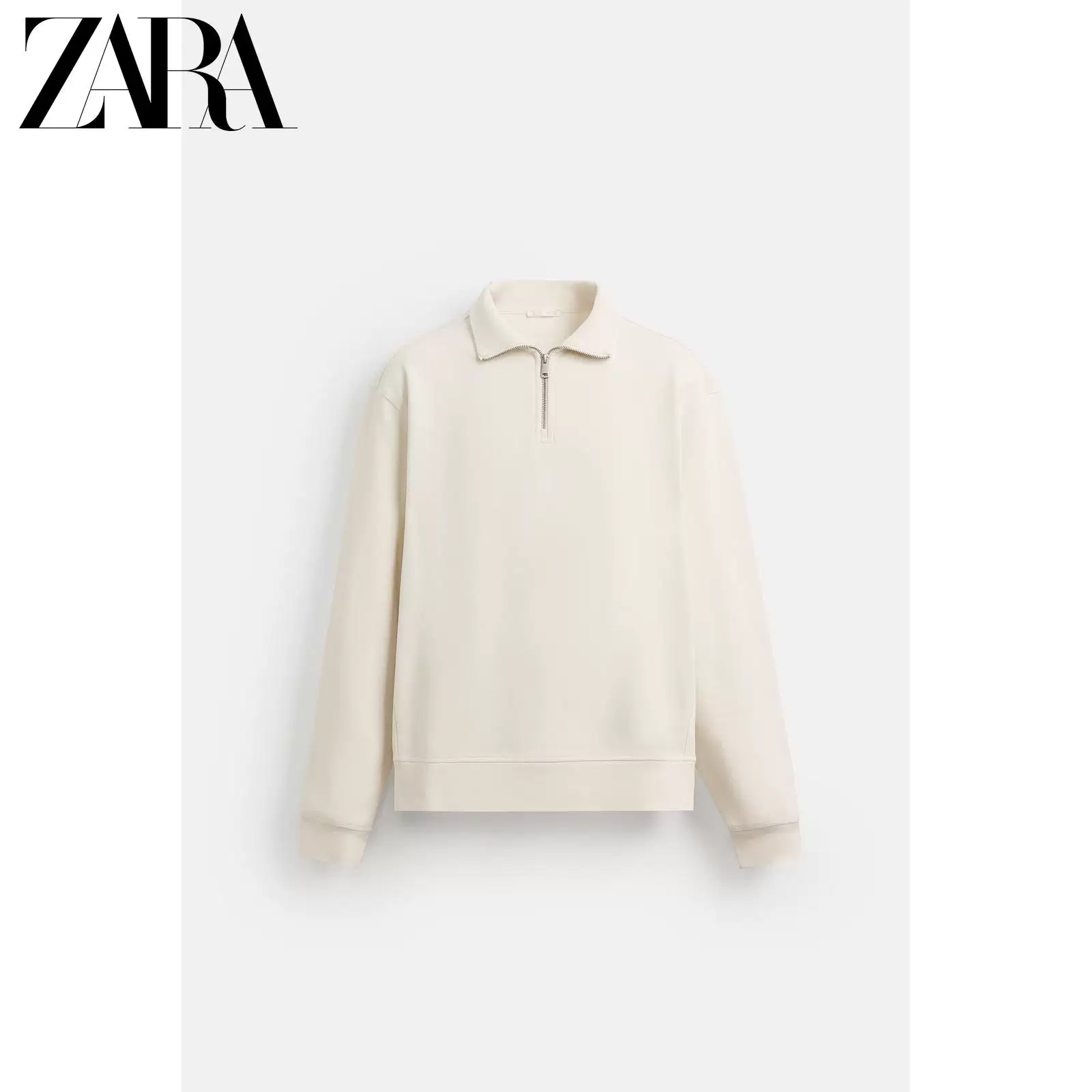 ZARA 2025 Autumn New Products Men's Basic Half-Zip Slim Straight Sweatshirt 0761311 803