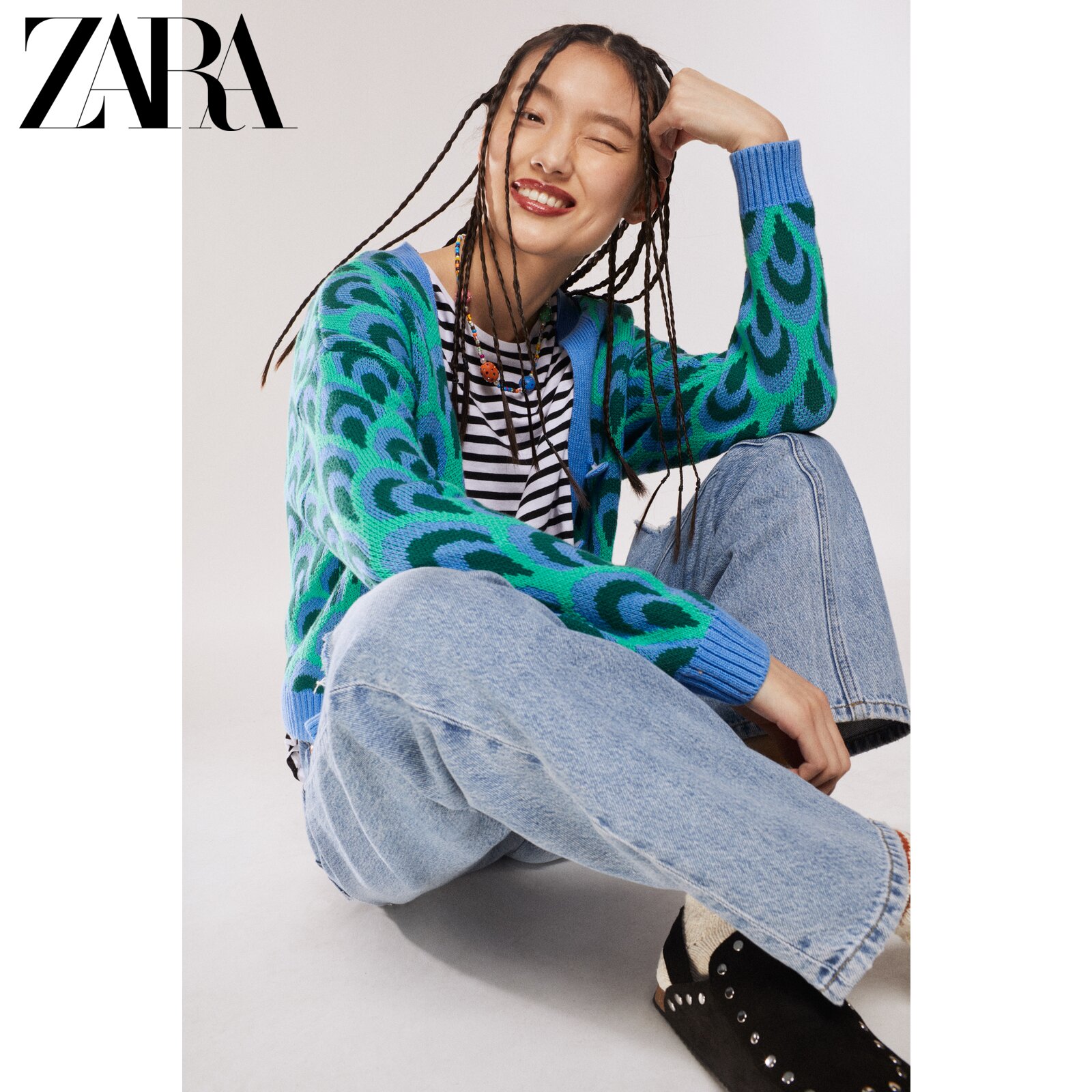 ZARA spring new women's dress jacquard knit jacket 1822050400