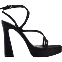 ZARA 2024 Autumn New Products Womens Shoes Black Fashionable Summer Outerwear High Heels Thick-soled Sandals 3325410 800