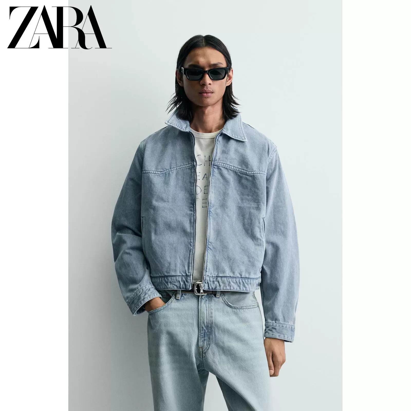 ZARA весна-лето 2026: мужской жакет из хлопка с фактурной стиркой, короткий рукав 2634204 403