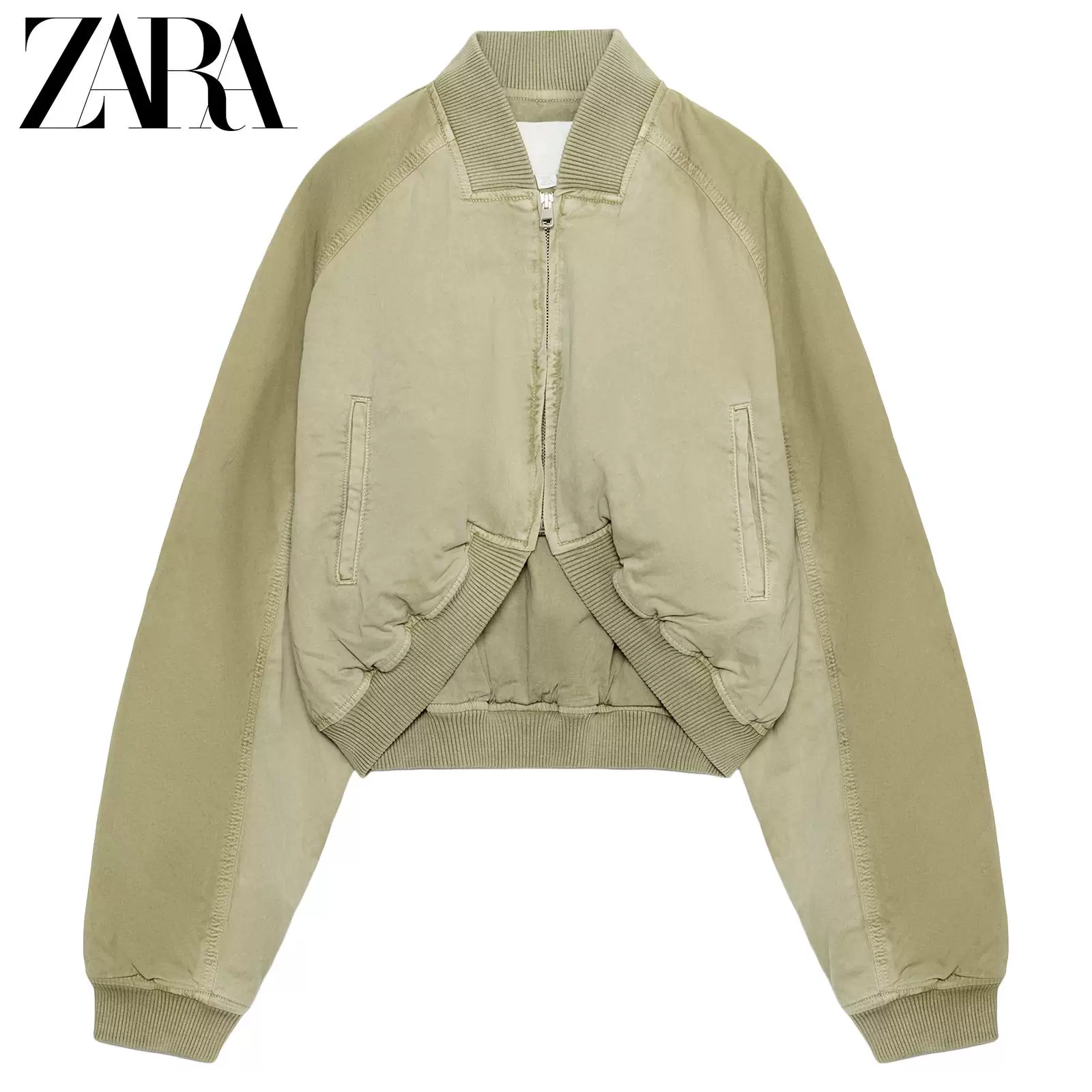 ZARA 2026 весна-лето новый прибытие TRF женская бомбер куртка с эффектом стирки 5252071 506