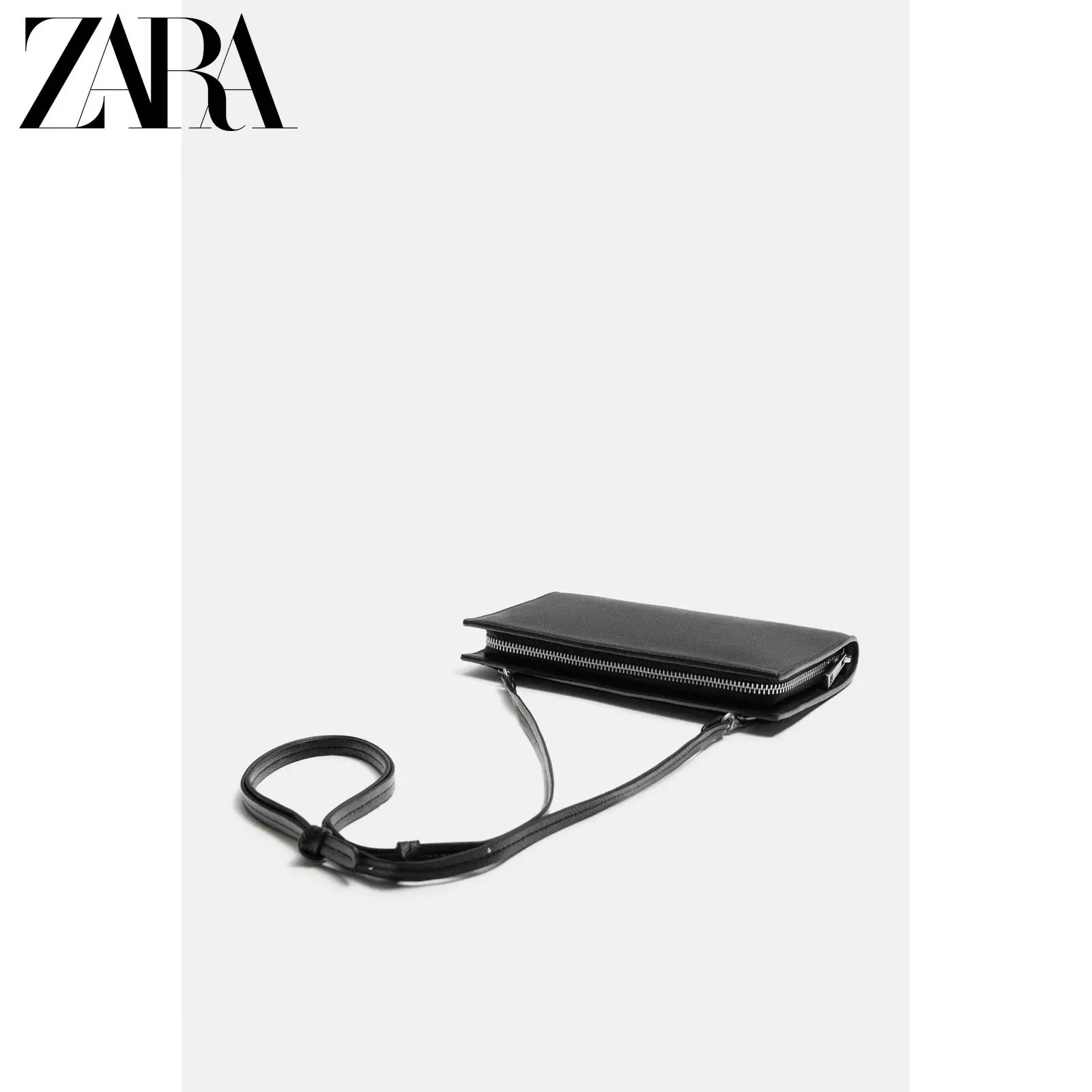 ZARA 2025 Летние новые товары Мужская сумка черная рельефная отделка через плечо сумка кошелек 3809620 800
