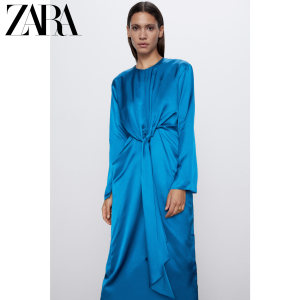 ZARA 新款 女装 蝴蝶结饰连衣裙 04043175400