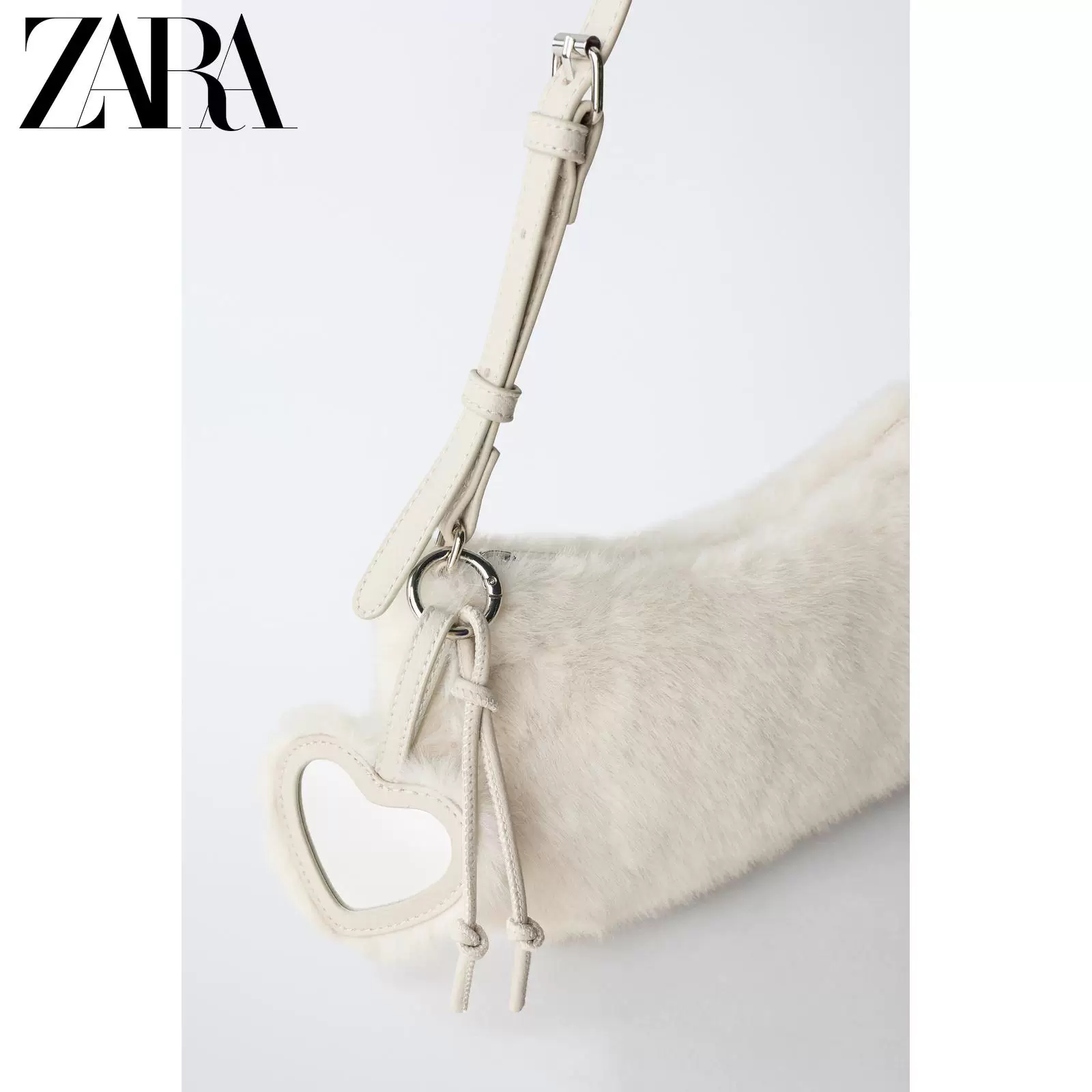 ZARA 2026 весна-лето новые товары Детская сумка для девочек с искусственным мехом на подвеске 1256630 002