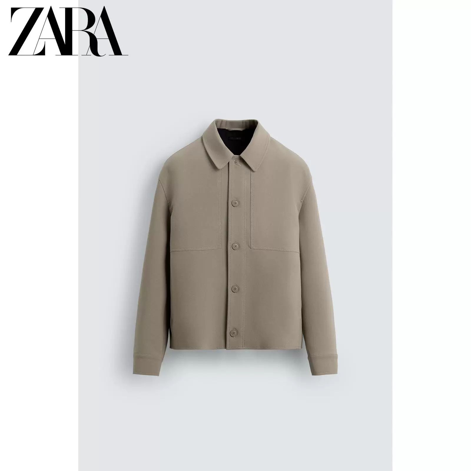 ZARA 2025 осенние новинки мужская куртка-пиджак прямого силуэта с длинными рукавами 6861390 708
