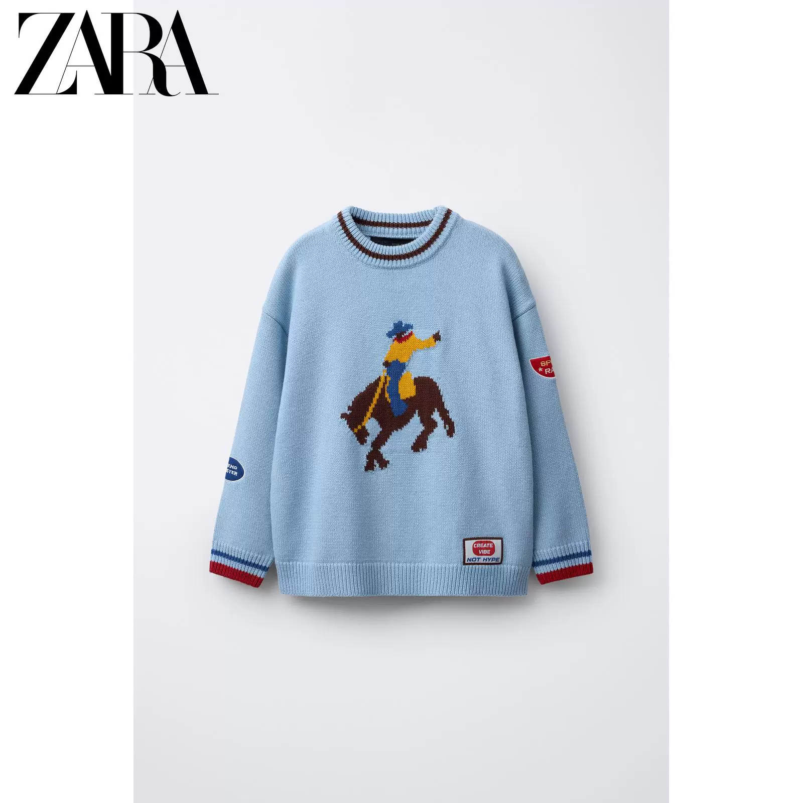 ZARA 2026 весна-лето новые товары детская одежда мальчики вышивка нашивка свитер 1473753 330