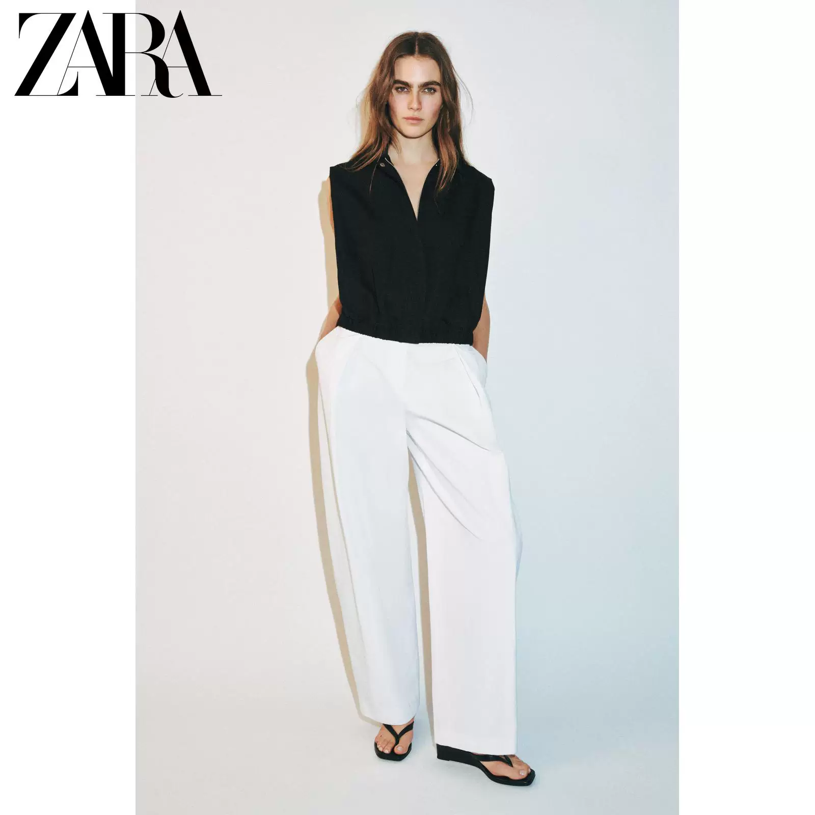 ZARA 2026 весна-лето новые товары Женская безрукавка с лацканами в balloon стиле, молния 4387073 800