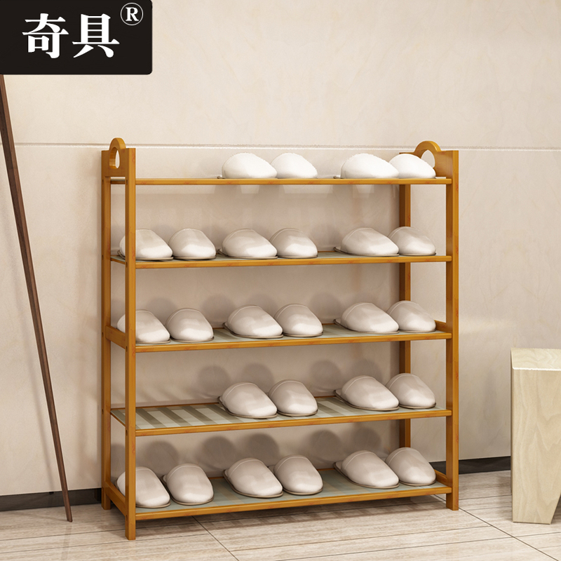 Simple small shoe rack space saving dustproof multi-layer shoe cabinet storage economical dormitory female solid wood household rack