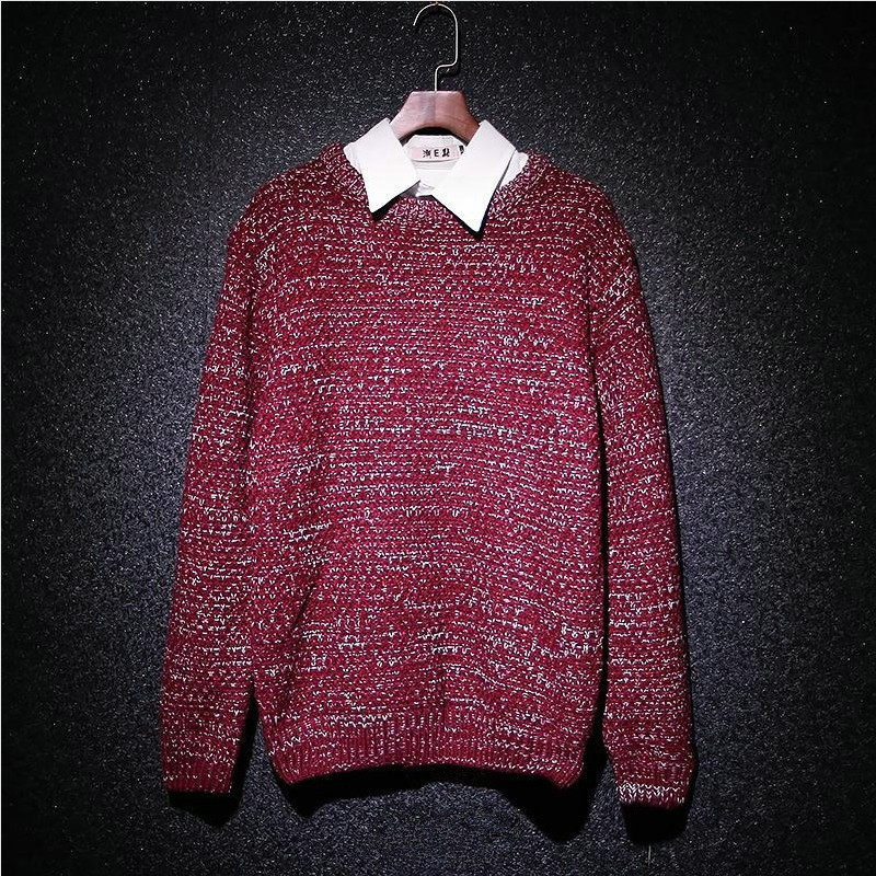 Autumn Men's Youth Knitwear Jacket Japanese Fresh Thick Pullover Sweater Korean Style Slim Sweater Trendy