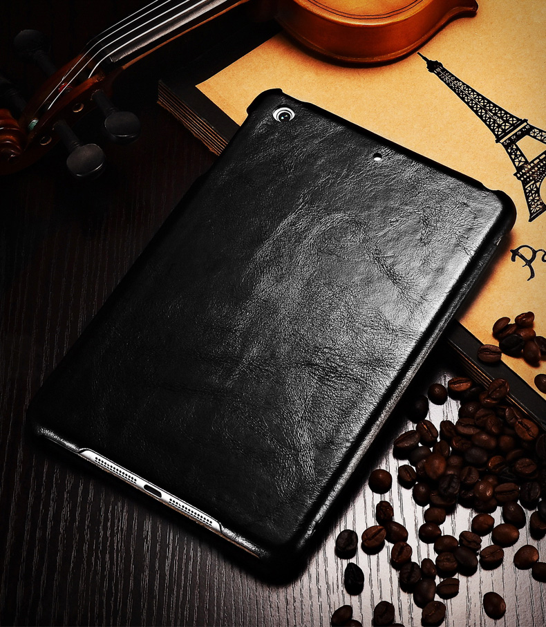 iCarer Vintage Series Smart Awakening Handmade Genuine Cowhide Leather Case Cover for Apple iPad Air 2/1