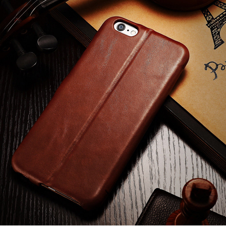 iCarer Vintage Series Side Open Handmade Genuine Cowhide Leather Case Cover for Apple iPhone 6S Plus/6 Plus & iPhone 6S/6