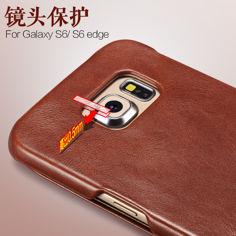 iCarer Vintage Series Side Open Handmade Genuine Cowhide Leather Case Cover for Samsung Galaxy S6 edge Plus & S6 edge & S6