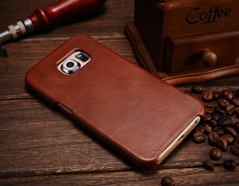 iCarer Vintage Series Side Open Handmade Genuine Cowhide Leather Case Cover for Samsung Galaxy S6 edge Plus & S6 edge & S6