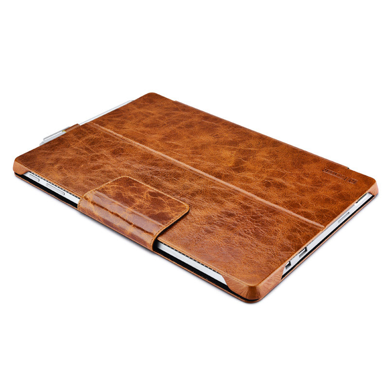 iCarer Oil Wax Vintage Series Handmade Genuine Cowhide Leather Case Cover for MicroSoft Surface Pro 4