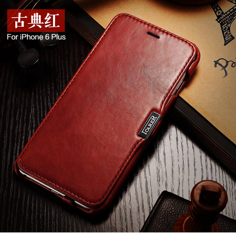 iCarer Vintage Series Side Open Handmade Genuine Cowhide Leather Case Cover for Apple iPhone 6S Plus/6 Plus & iPhone 6S/6