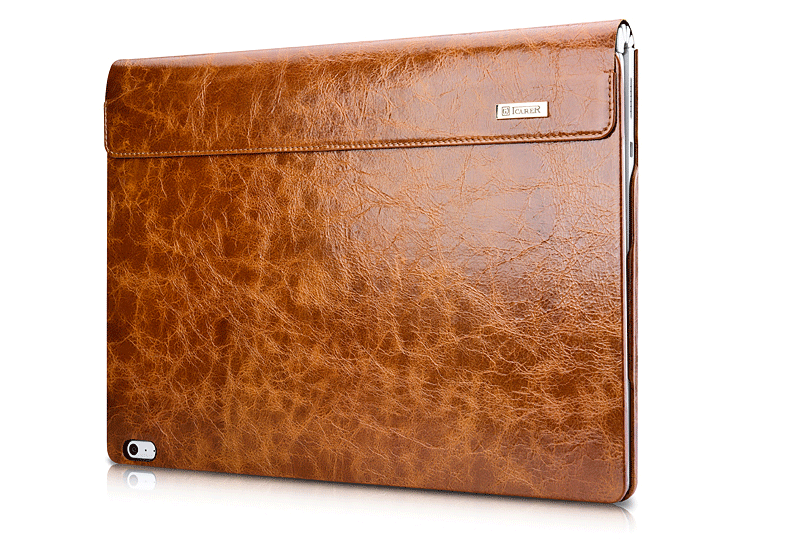 iCarer Oil Wax Vintage / Embossed Crocodile / Litchi Pattern Handmade Genuine Leather Detachable Flip Case for Surface Book