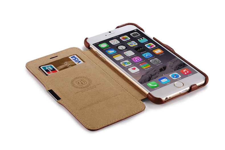 iCarer Vintage Series Side Open Handmade Genuine Cowhide Leather Case Cover for Apple iPhone 6S Plus/6 Plus & iPhone 6S/6