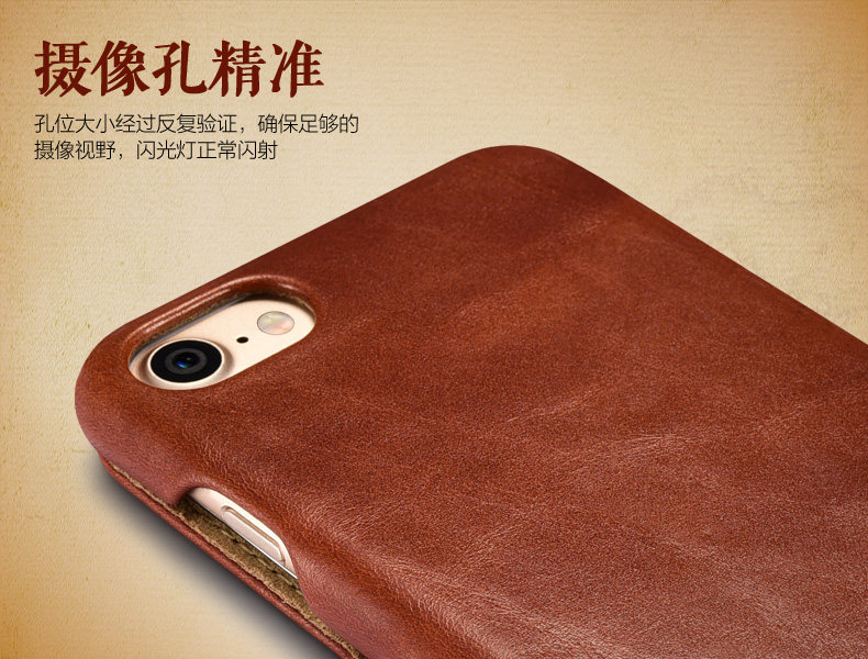 iCarer Vintage Series Side Open Handmade Genuine Cowhide Leather Case Cover for Apple iPhone 7 Plus & iPhone 7