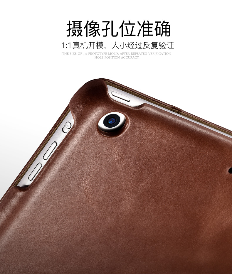 iCarer Vintage Series Smart Awakening Handmade Genuine Cowhide Leather Case Cover for Apple iPad 9.7-inch (2017)