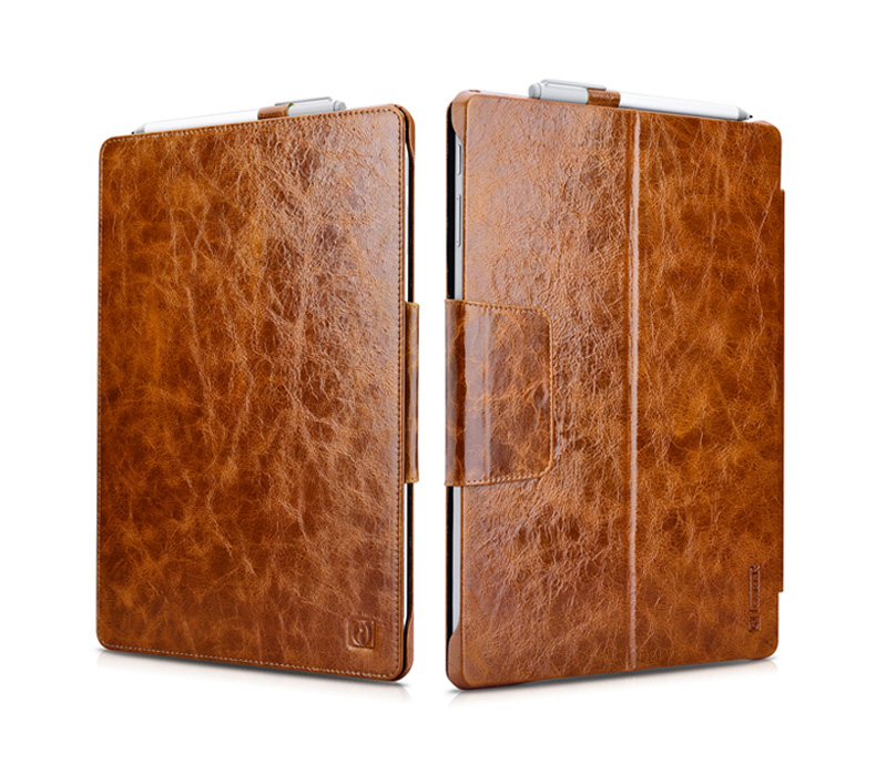 iCarer Oil Wax Vintage Series Handmade Genuine Cowhide Leather Case Cover for MicroSoft Surface Pro 4