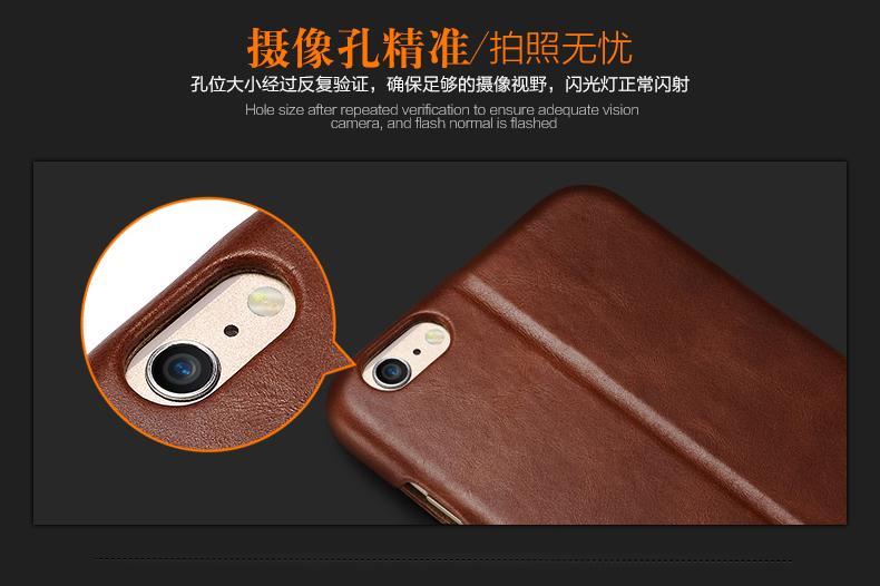 iCarer Vintage Series Side Open Handmade Genuine Cowhide Leather Case Cover for Apple iPhone 6S Plus/6 Plus & iPhone 6S/6