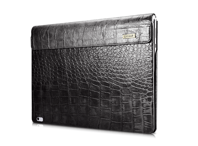 iCarer Oil Wax Vintage / Embossed Crocodile / Litchi Pattern Handmade Genuine Leather Detachable Flip Case for Surface Book