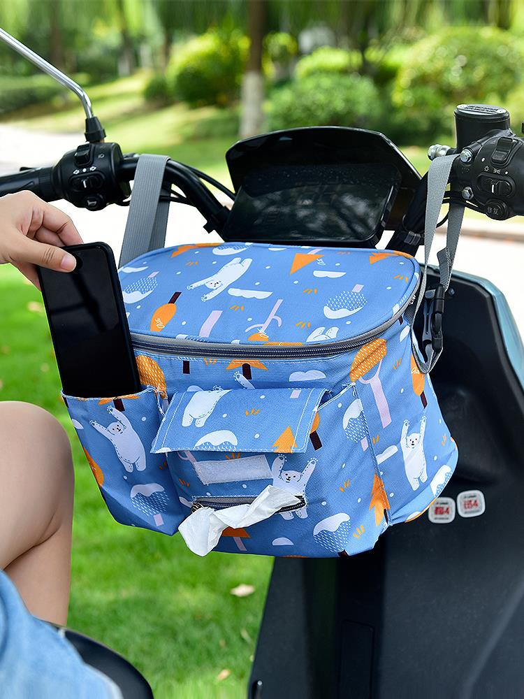 Electric vehicle contains hung bag packaging bag front waterproof large capacity battery basket tram bag tram bag