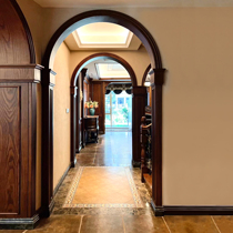 French retro door cover style pass curved arched door solid wood painted living room balcony aisle door opening wall panel