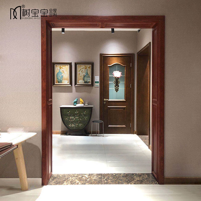 Simple solid wood paint door frame door cover Yakou cover balcony living room door edge protective cover custom home window cover