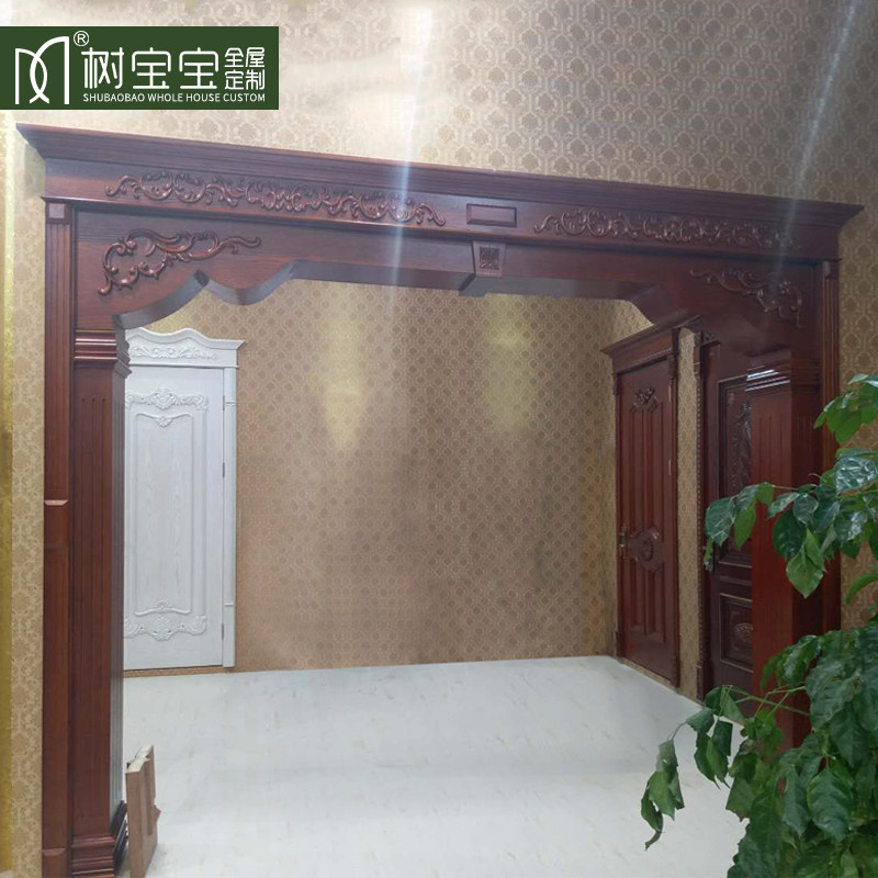 New Chinese style passageway door set European arched Roman column round column Balcony decoration factory direct sales