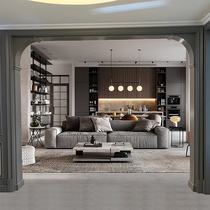 Net red styling Pass Entrance Grey Door Cover Solid Wood Composite Baking Lacquered Door Eurostyle Small Romatium Double-covered door frame Custom