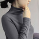 Winter new product pure cotton plus thin velvet half-high collar long-sleeved bottoming shirt T-shirt solid color large size loose thin female top