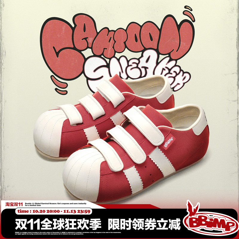 [Same Style as Sun Ensheng] Bbimp Red Shell-Toe Cartoon Sneakers Men's Shoes Summer Breathable Casual Shoes Women's